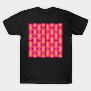 Retro Elipses Red and Pink T-Shirt